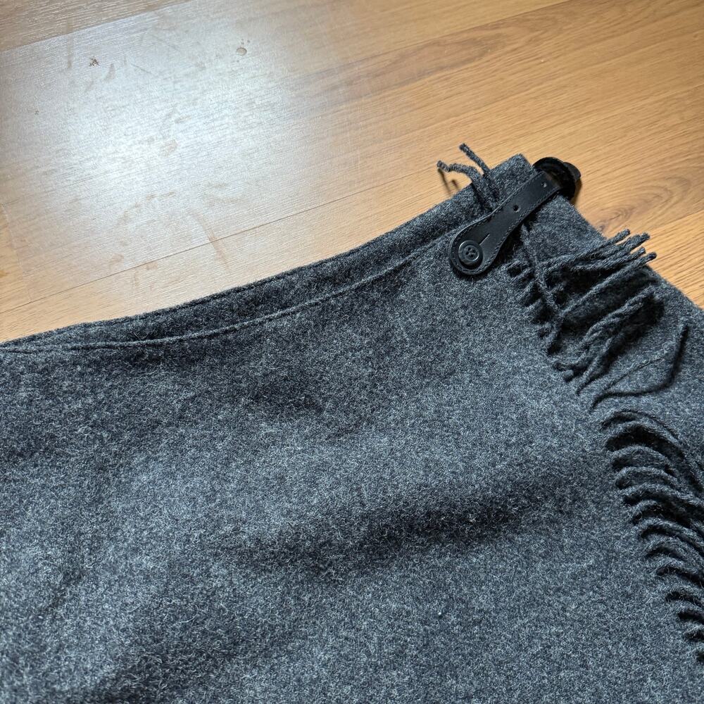 NWT Women's Vintage Eddie Bauer Gray Black Wool Belted Wrap Around Skirt Sz 6 - Picture 4 of 10